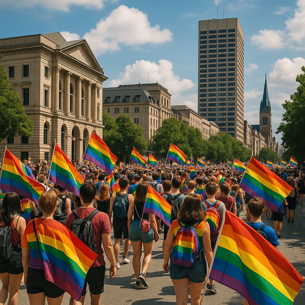 Festival-Bühne und Publikum in Region C